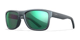 Wiley X OVATION Sunglasses Matte Graphite Grey / CAPTIVATE™ Polarized Green Mirror