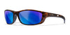 Wiley X P-17 Safety Glasses | Size 61 / Gloss Demi / CAPTIVATE™ Polarized Blue Mirror