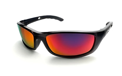 Wiley X P-17 Sunglasses Black Crystal / CAPTIVATE™ Polarized Red Mirror