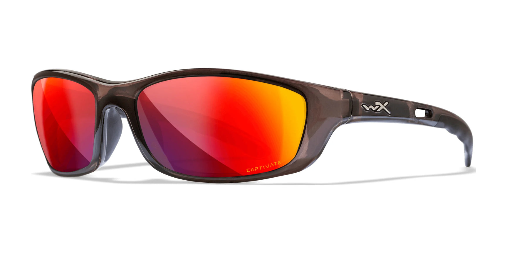 Wiley X P-17 Safety Glasses Black Crystal / CAPTIVATE™ Polarized Red Mirror