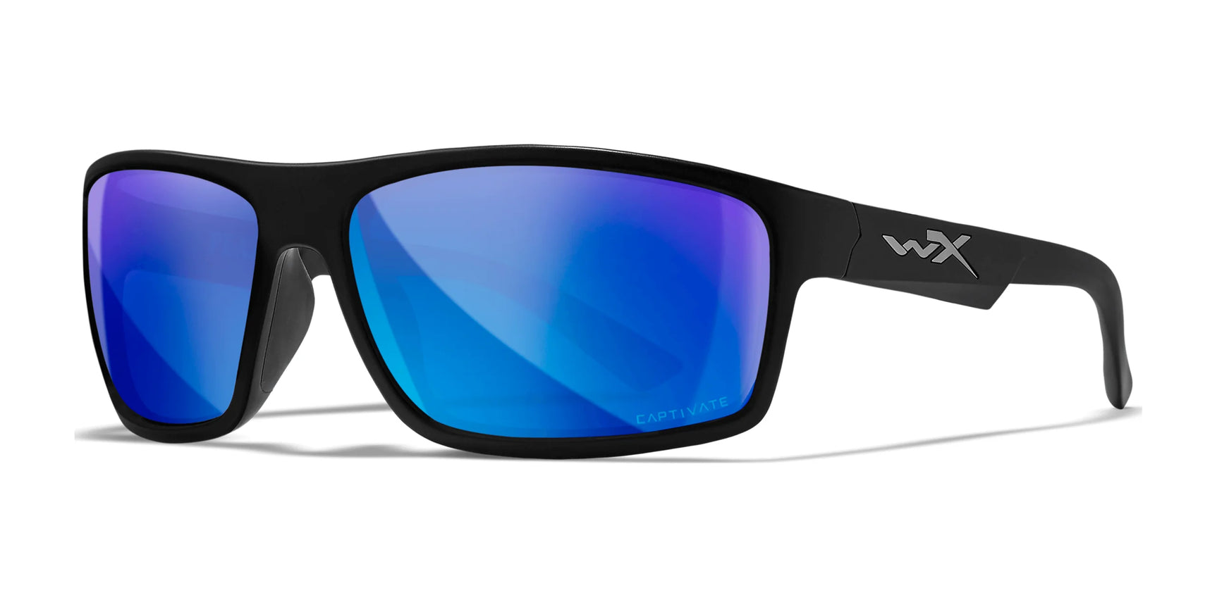 Wiley X PEAK Sunglasses Matte Black / CAPTIVATE™ Polarized Blue Mirror