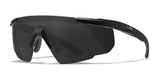 Wiley X SABER Safety Glasses Matte Black / Smoke Grey Shields
