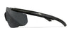 Wiley X SABER ADVANCED Safety Glasses / Matte Black / Smoke Grey Shields / Size Regular