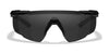 Wiley X SABER ADVANCED Safety Glasses / Matte Black / Smoke Grey Shields / Size Regular
