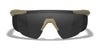 Wiley X SABER ADVANCED Safety Glasses / Matte Black / Smoke Grey Shields / Size Regular