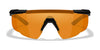 Wiley X SABER ADVANCED Safety Glasses / Matte Black / Smoke Grey Shields / Size Regular