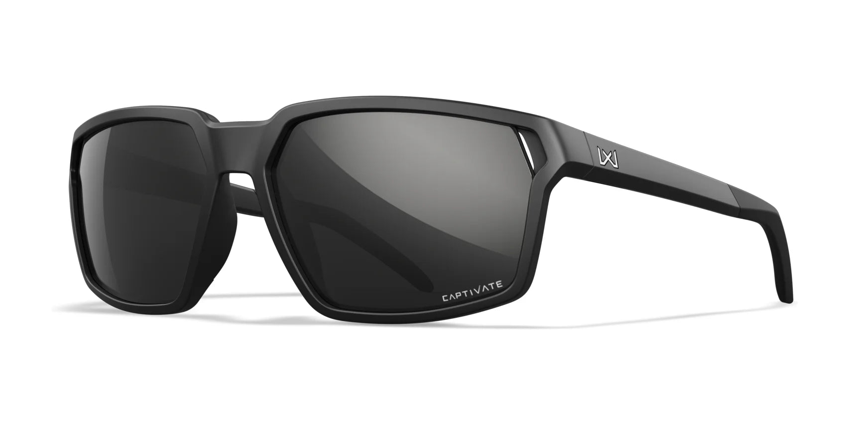 Wiley X SIERRA Sunglasses Matte Black / CAPTIVATE™ Polarized Black Mirror