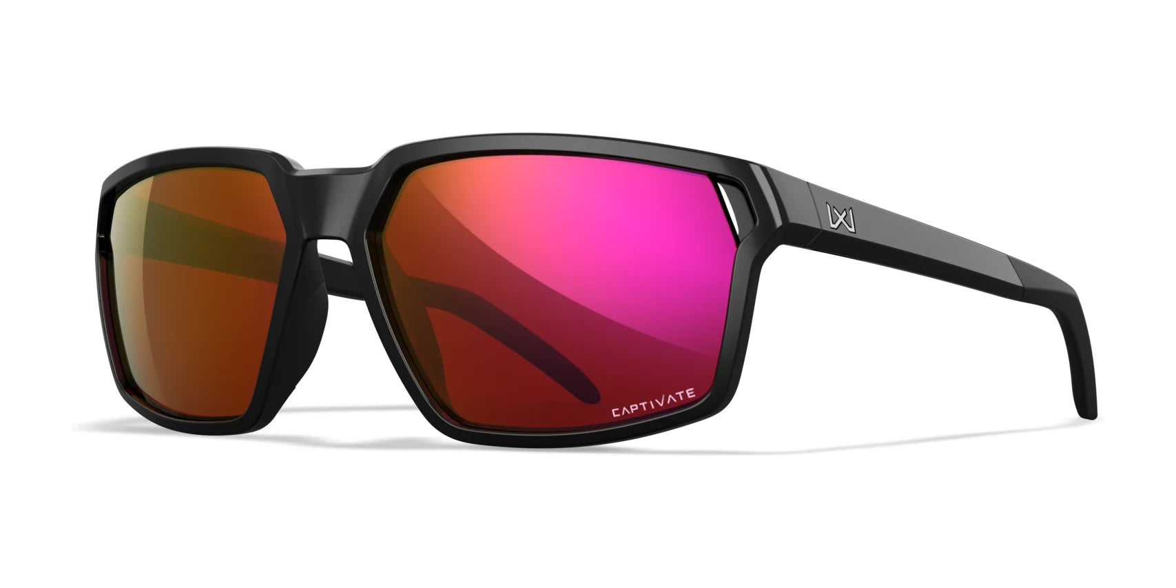 Wiley X SIERRA Sunglasses Gloss Black / CAPTIVATE™ Red Mirror (Non-Polarized)