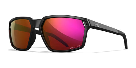 Wiley X SIERRA Sunglasses Gloss Black / CAPTIVATE™ Red Mirror (Non-Polarized)