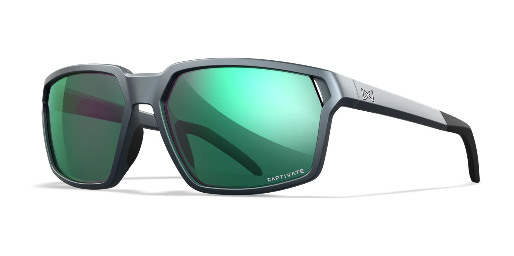 Wiley X SIERRA Sunglasses Matte Graphite / CAPTIVATE™ Polarized Green Mirror