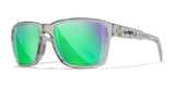 Wiley X TREK Sunglasses Gloss Crystal Light Grey / CAPTIVATE™ Polarized Green Mirror