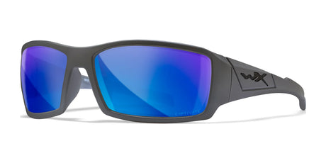 Wiley X TWISTED Safety Glasses Matte Grey / CAPTIVATE™ Polarized Blue Mirror