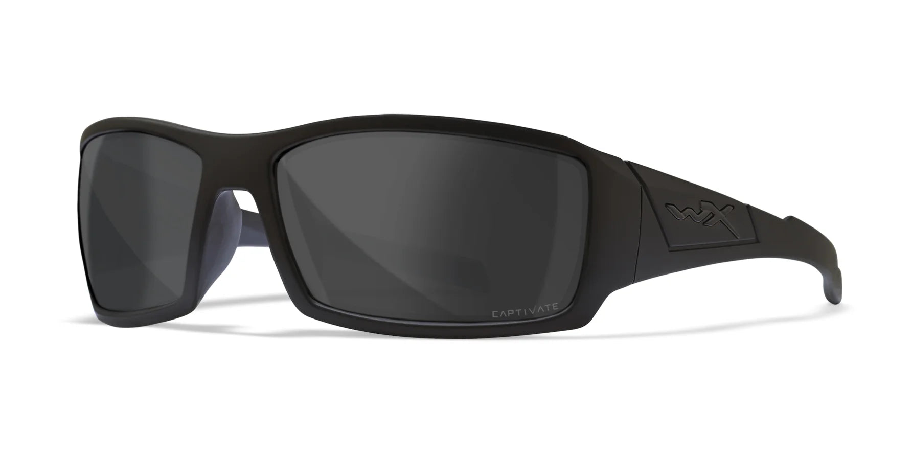 Wiley X TWISTED Sunglasses Matte Black / CAPTIVATE™ Polarized Grey