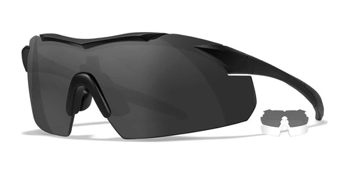 Wiley X VAPOR Safety Glasses / Matte Black / Smoke Grey/Clear / Size Regular
