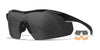 Wiley X VAPOR Safety Glasses / Matte Black / Smoke Grey/Clear/Light Rust / Size Regular