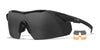 Wiley X VAPOR Safety Glasses / Matte Black Comm Temples / Smoke Grey/Clear/Light Rust / Size Regular