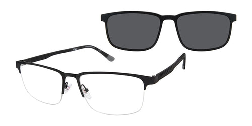 XXL Eyewear HULL Eyeglasses with Sun-clips / Size 60 / Black