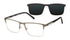 XXL Eyewear TYSON Eyeglasses with Sun-clips | Size 59 / Gun Silver