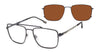 XXL Eyewear CROW Eyeglasses with Sun-clips | Size 59 / Steel