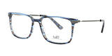 Introducing the Yeti DRIFT Eyeglasses in Size 54: These stylish square-framed glasses feature a distinctive blue and gray pattern. With slender metal temples, they deliver exceptional durability and outstanding visual clarity, making them the perfect combination of style and practicality.