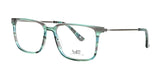 Introducing the Yeti DRIFT Eyeglasses | Size 54: sleek square-framed spectacles in a striking mix of green and gray, featuring a slender metallic bridge and temples. These eyeglasses combine exceptional durability with superior visual clarity, providing an ideal balance of style and functionality for the discerning wearer.