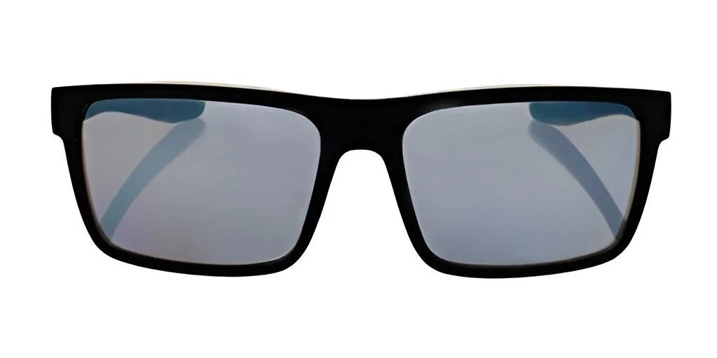 Yeti FLURRY Sunglasses from Yeti, size 58, showcase a sleek rectangular design with polarized lenses on a pristine white frame.