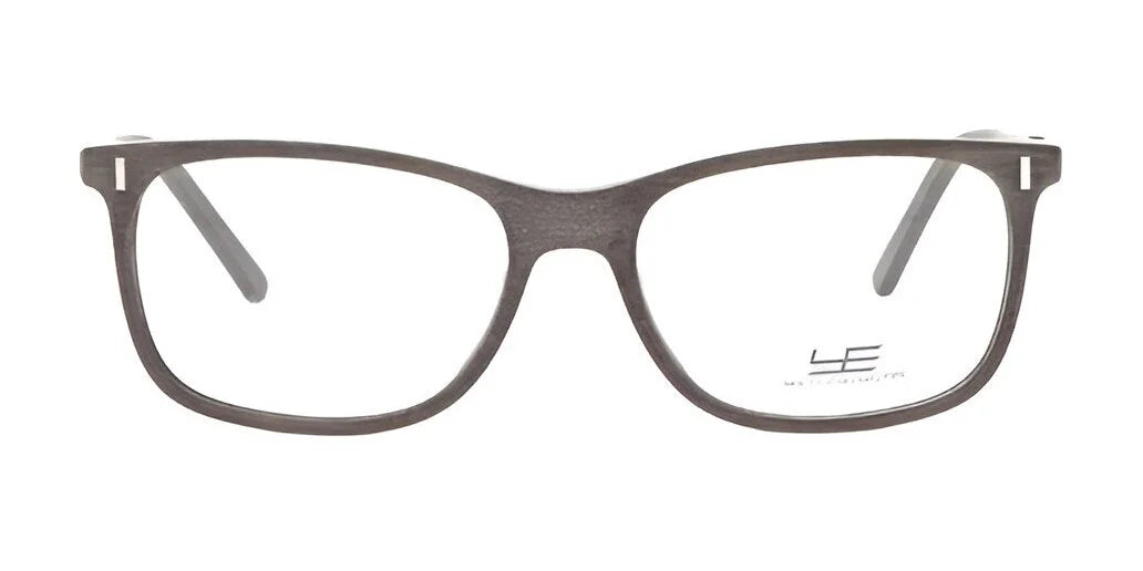 Front view of the bold black Yeti FOSSILIZED rectangular eyeglass frames, showcasing a distinctive fossilized texture.