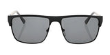 Yeti ICE LOSS Sunglasses (Size 59) in black feature a sleek rectangular design with dark gray polarized lenses for superior glare reduction and stylish white temple tips.