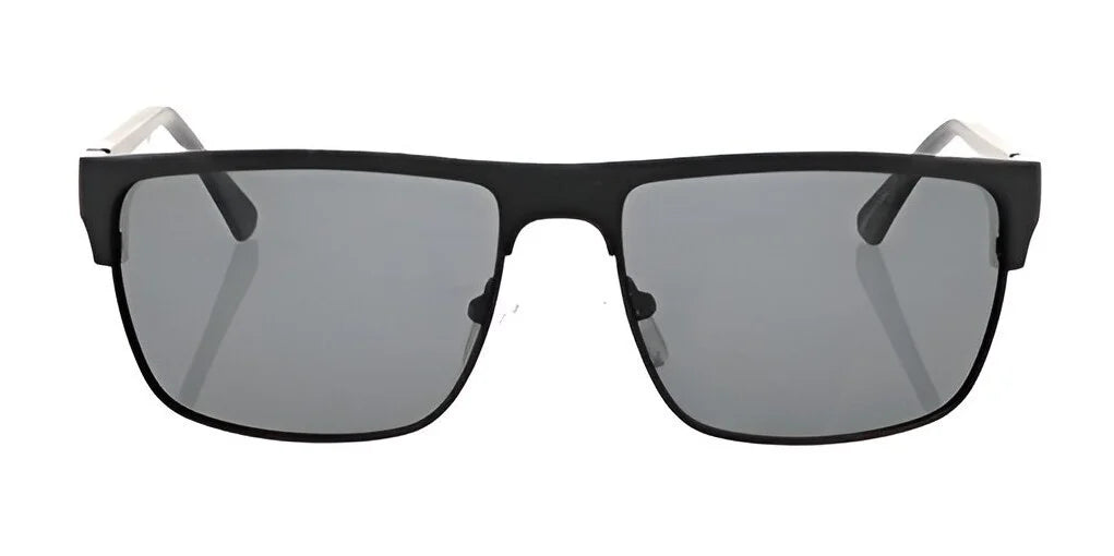 Yeti ICE LOSS Sunglasses (Size 59) in black feature a sleek rectangular design with dark gray polarized lenses for superior glare reduction and stylish white temple tips.