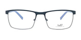 The Yeti SNOWMAN Eyeglasses feature a minimalist black rectangular design with thin frames and clear lenses, making them perfect as winter glasses, and they stand out against a white background.