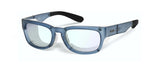 Ziena Kai Sunglasses, size 52, feature blue-tinted square lenses with black temple tips and UV protection, against a plain white background.
