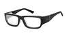 Ziena Nereus Eyeglasses | Size 55 / Glossy Black / Clear +1.50 / Frost