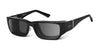 Ziena Nereus Sunglasses | Size 55 / Glossy Black / Gray +1.50 / Black