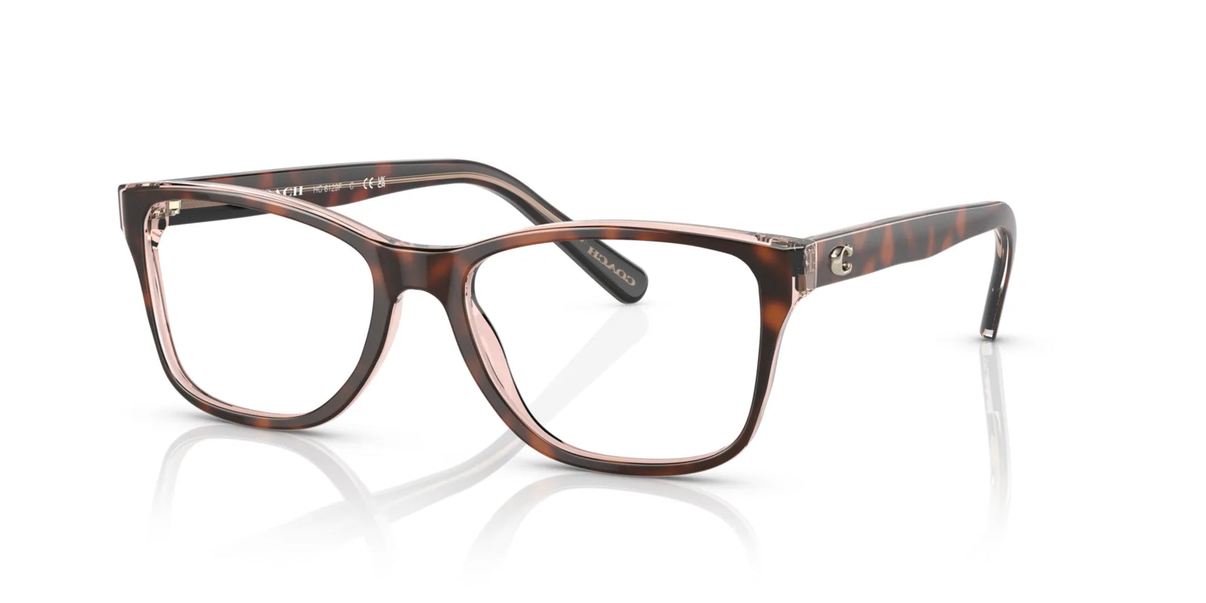 Coach HC6129F Eyeglasses Tortoise On Transparent Pink