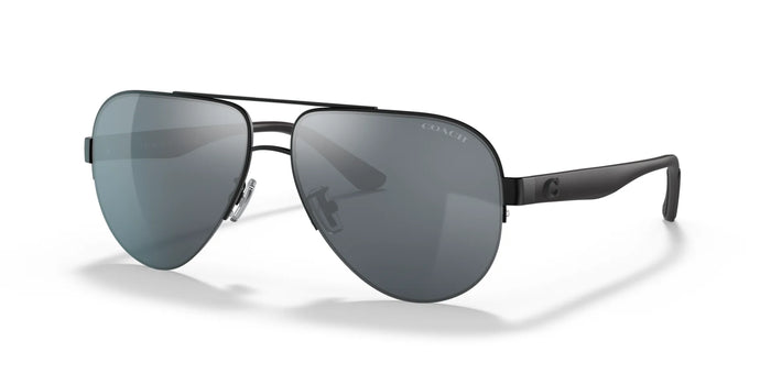 Coach C2098 HC7121 Sunglasses | Size 58 / Matte Black №93806G / Grey Silver Flash (3N 13.3%)