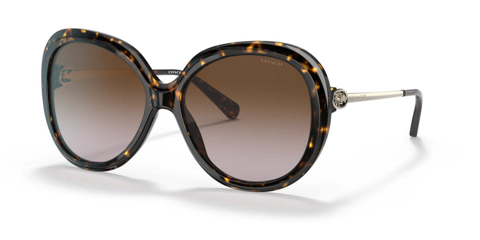 Coach C3483 HC8314 Sunglasses | Size 59 / Dark Tortoise / Brown Gradient (3N 10.7%)