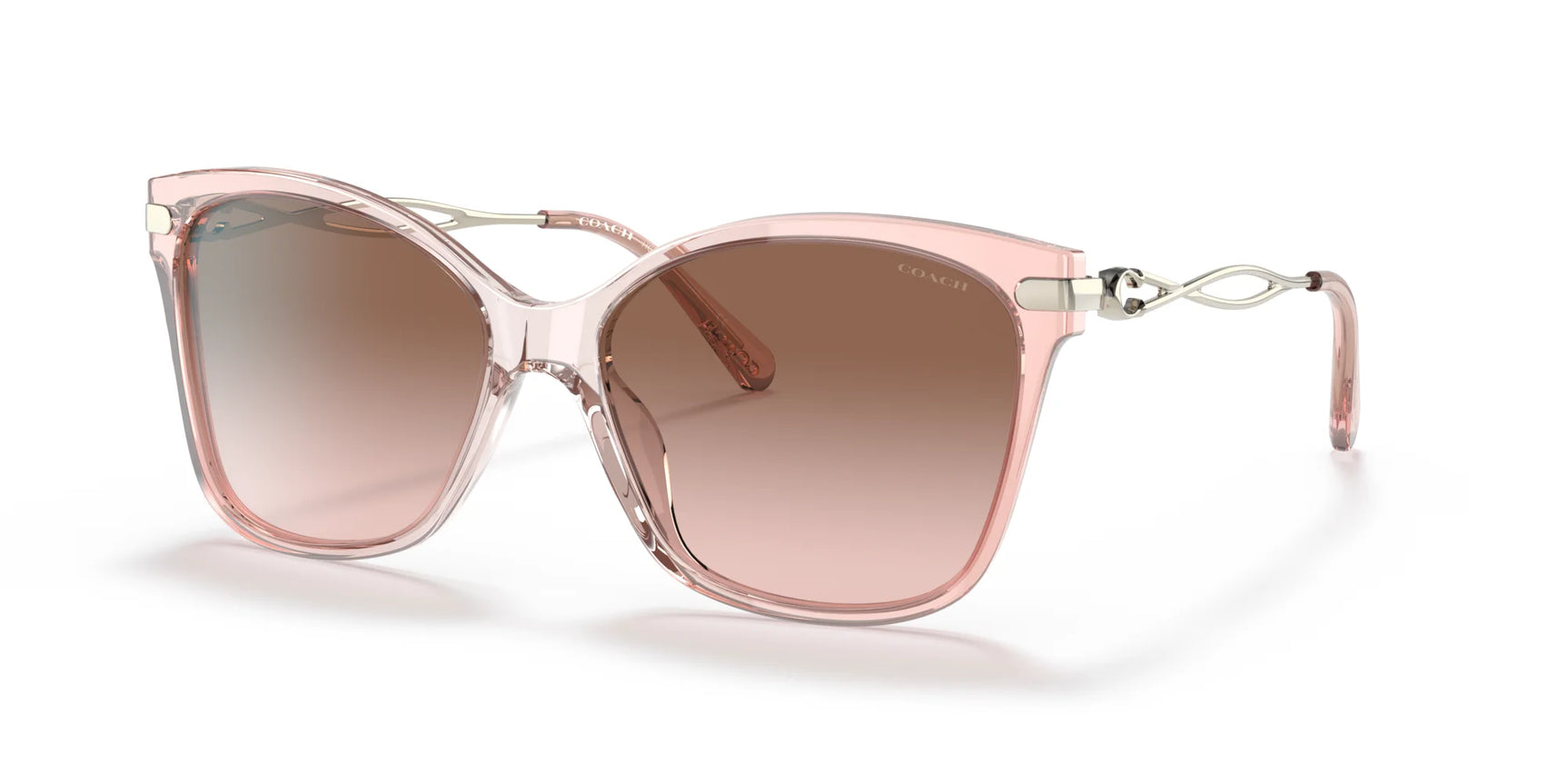 Coach C3505 HC8316F Sunglasses Gradient Transparent Peach / Light Brown Gradient Dark Brown