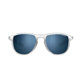 Front view of ergonomically designed Julbo Canyon Sunglasses with Size 51, featuring blue polarized transparent lenses.
