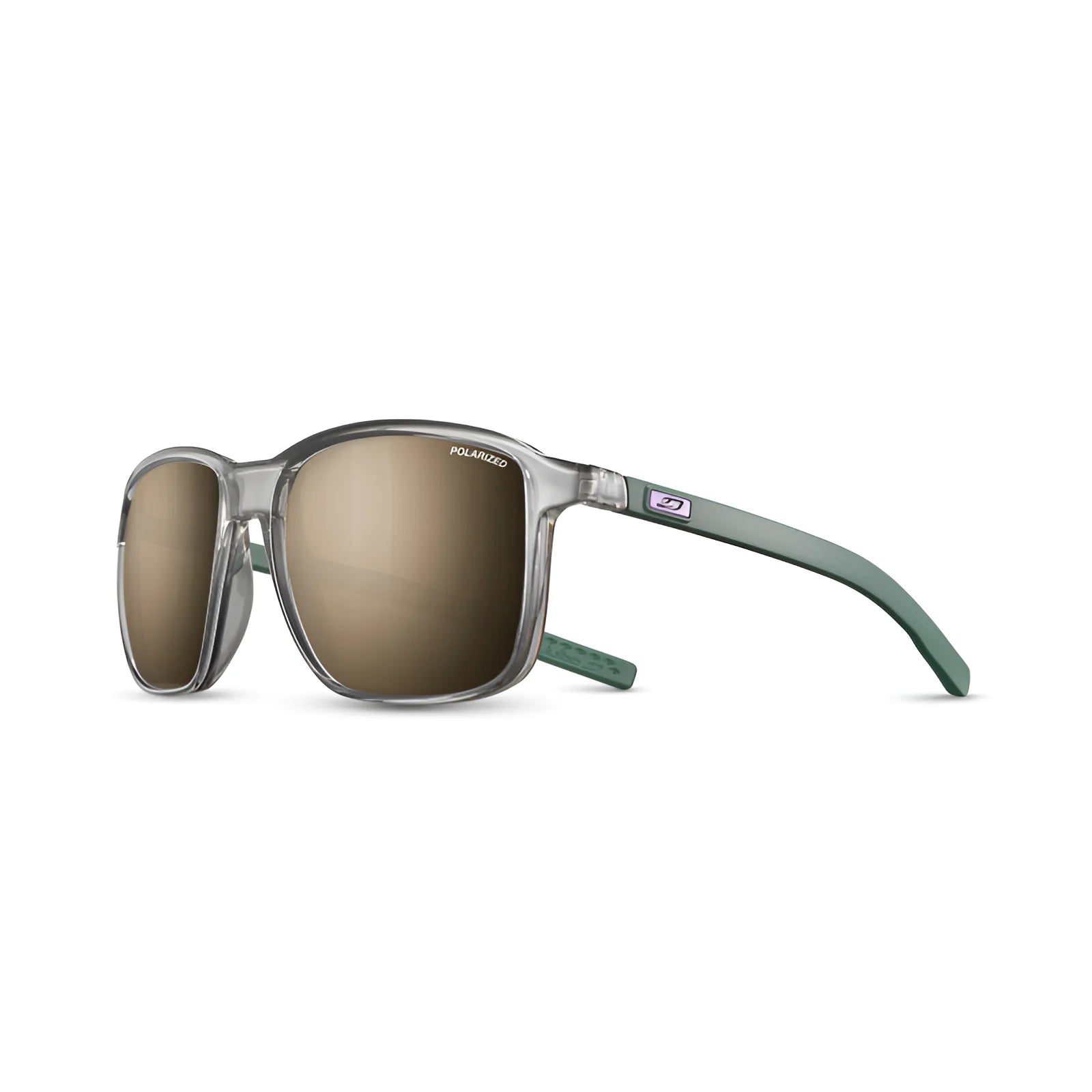 Julbo Creek Sunglasses Translucent Gray / Green / Spectron 3 Polarized (VLT 12%)