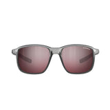 Julbo Creek Sunglasses, size 52, feature a gray frame with rose-tinted polarized lenses and a lightweight design, showcased on a pristine white background.