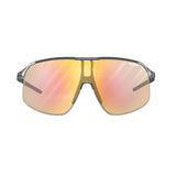 The Julbo Density Sunglasses by Julbo feature a sleek metallic frame with reflective gradient lenses in pink and orange. Equipped with CustomFit Temples, they offer personalized comfort while embodying the essence of performance eyewear.