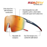 Julbo Edge Sunglasses offer frameless lenses, an adjustable nosepiece, MagneFix for quick lens swaps, and helmet-friendly temple arms. The anti-fog coating ensures clear vision in all conditions.