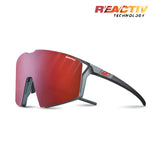 Julbo Edge Sunglasses Translucent Black / Matte Orange / REACTIV 0 & 3 High Contrast (VLT 15..87%)