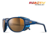 Julbo Explorer 2.0 Sunglasses Dark Blue Matte / Blue Cyan / REACTIV 2 & 4 Polarized (VLT 5..20%)