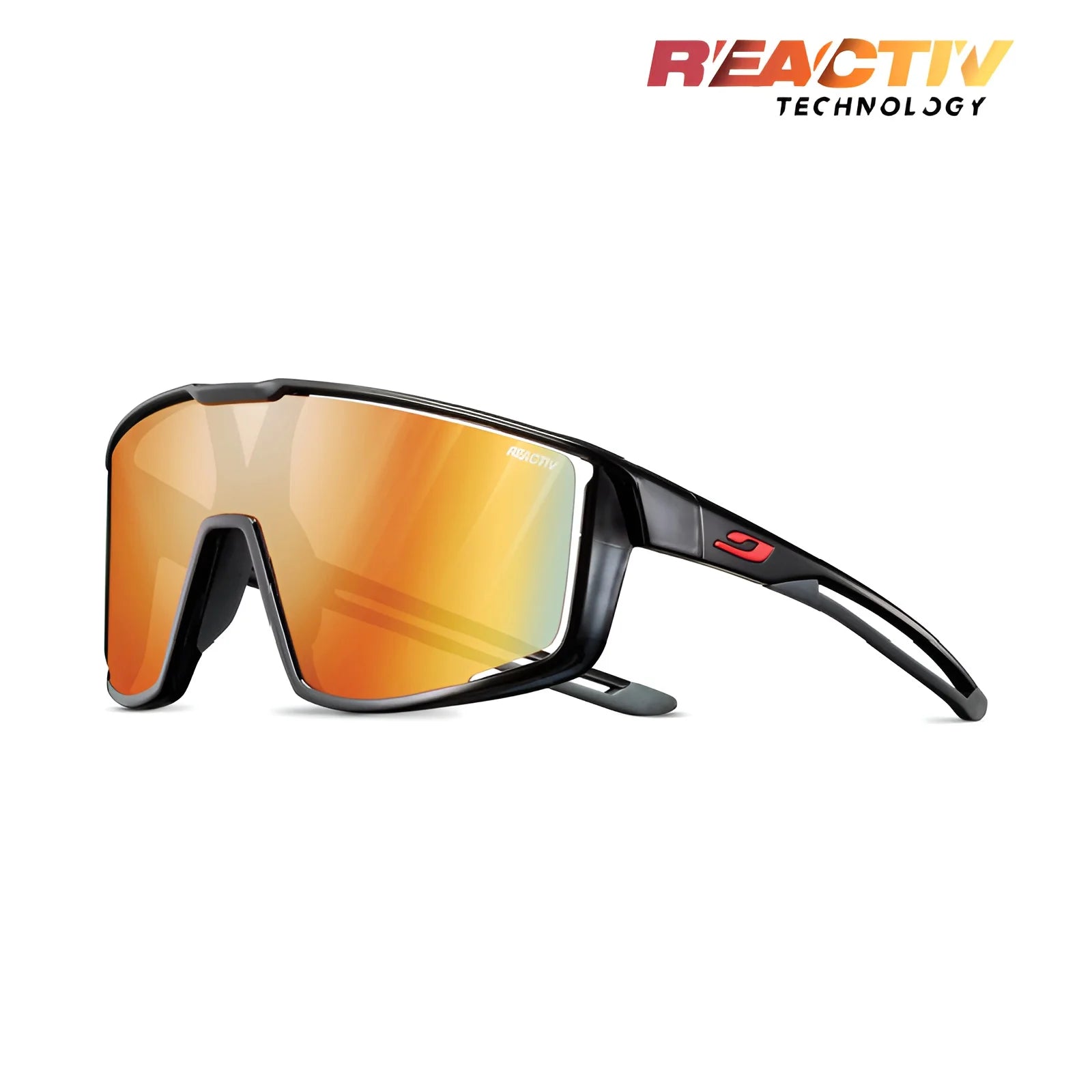 Julbo Fury Sunglasses Translucent Black / Black / REACTIV 1 & 3 Light Amplifier (VLT 17..75%)