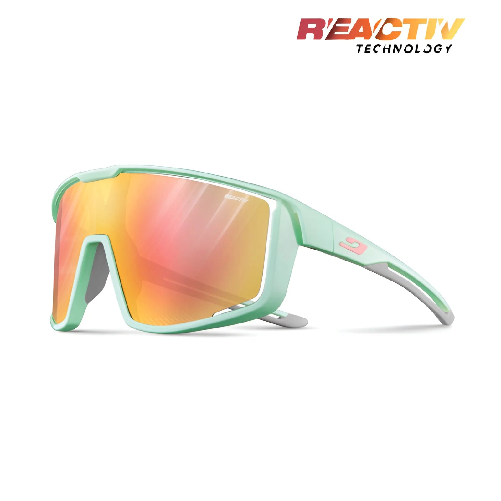 Julbo Fury Sunglasses Mint / Grey Clear / Rose / REACTIV 1 & 3 Light Amplifier (VLT 17..75%)