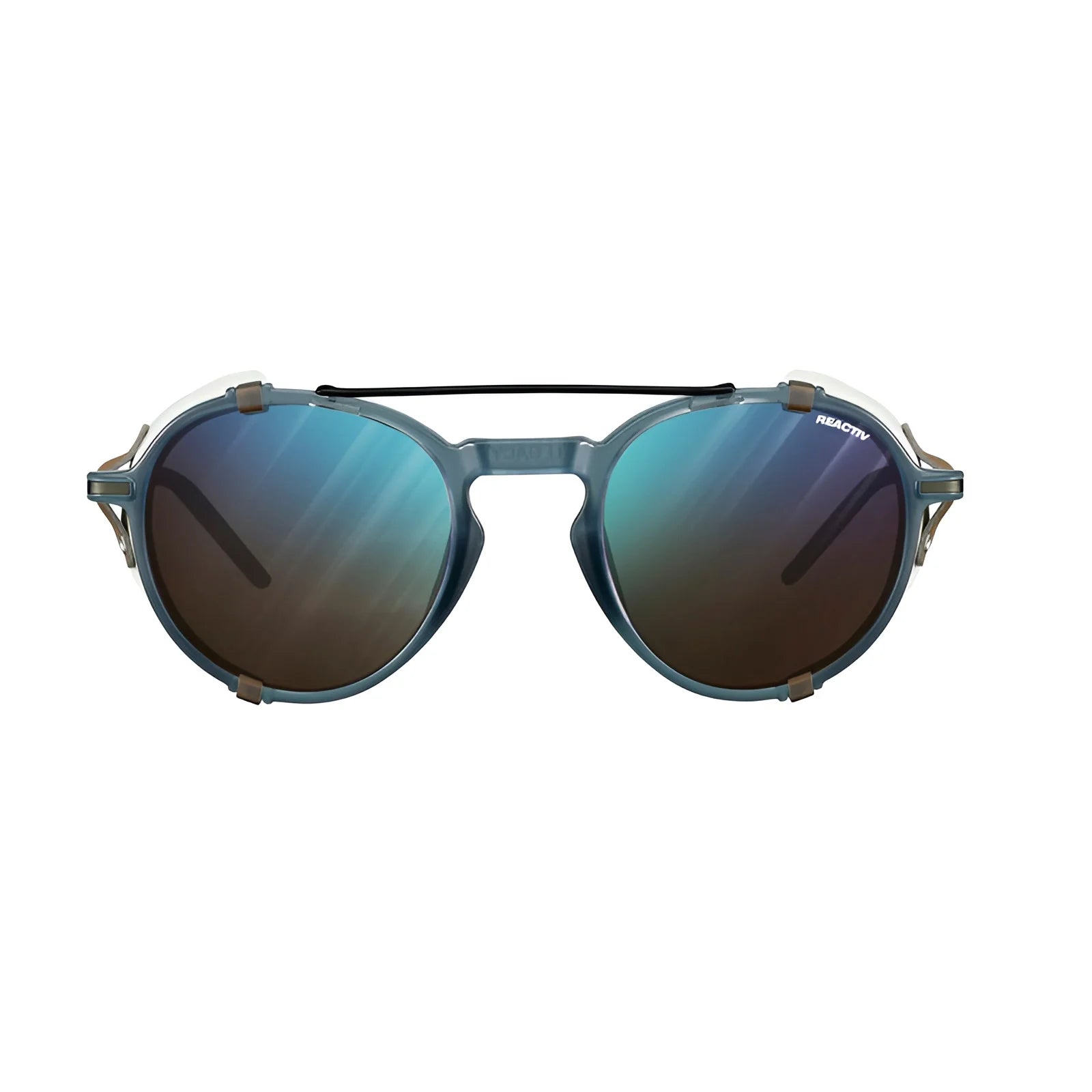 Julbo Legacy Sunglasses | Size 51 by Julbo feature blue-tinted lenses, a double bridge, and adjustable slim temples for a perfect fit. Ideal as glacier glasses, they combine style and practicality for demanding environments.