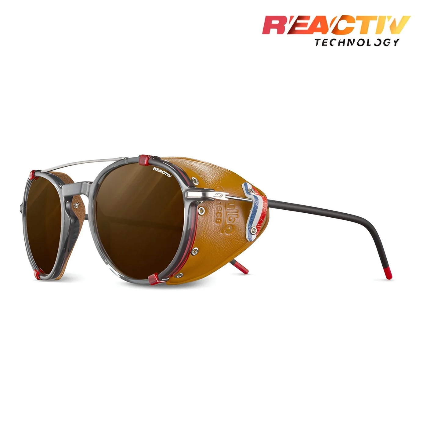 Julbo Legacy Sunglasses Translucent Black / Red / REACTIV 2 & 4 Polarized (VLT 5..20%)