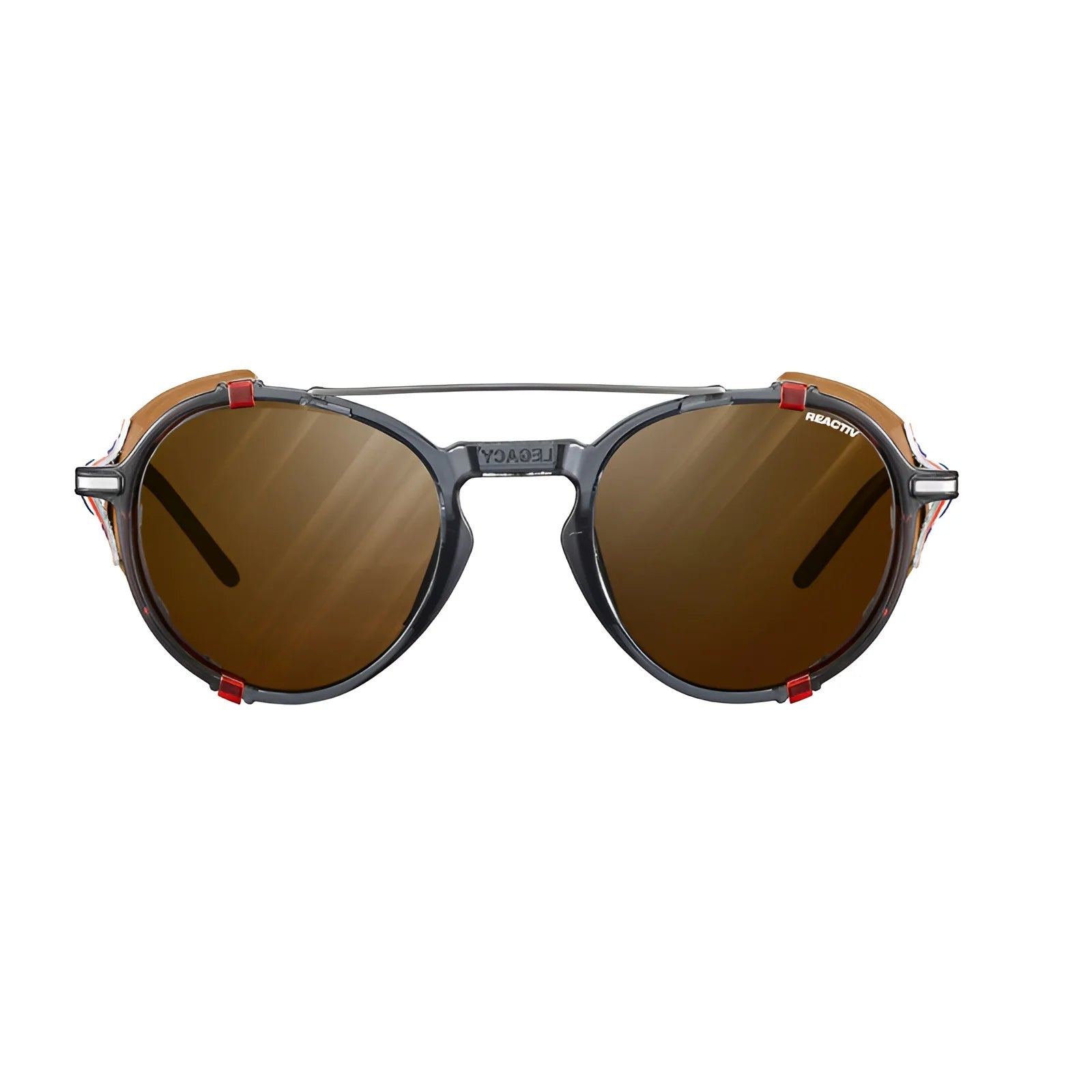 Julbo Legacy Sunglasses | Size 51, boast a stylish design with dark lenses, metal frame, red side accents, and adjustable slim temples for a perfect fit.
