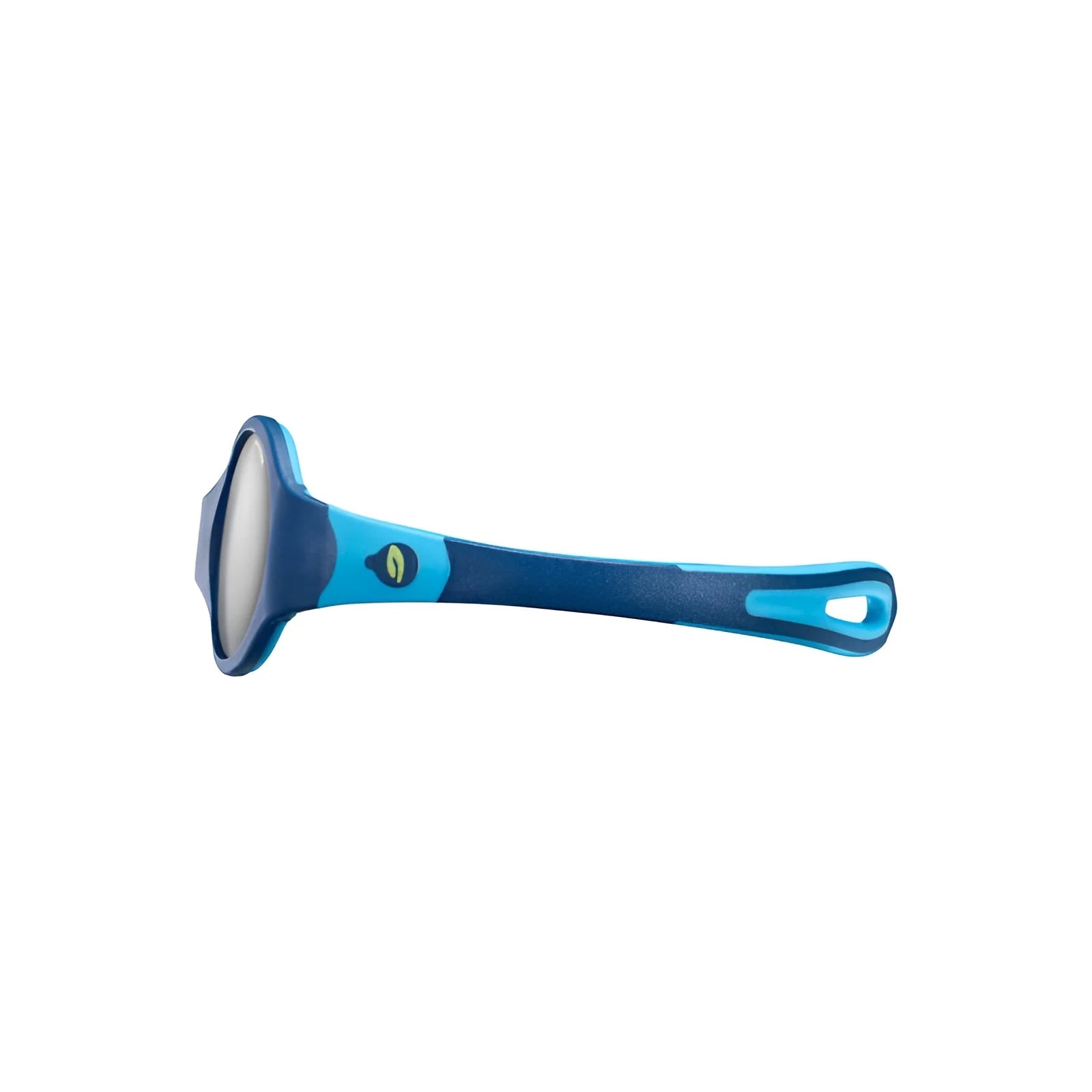 The Julbo Loop Sunglasses by Julbo feature a reversible frame with a long handle and soft scrubbing pad for optimal reach and comfort in blue and teal.